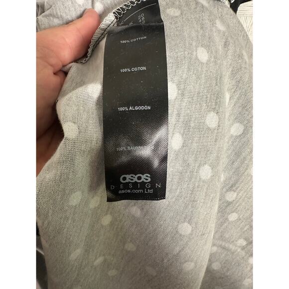 ASOS womens v-neck wrap dress black & white polkadot bohemian whimsigoth Plus SZ - Picture 5 of 10